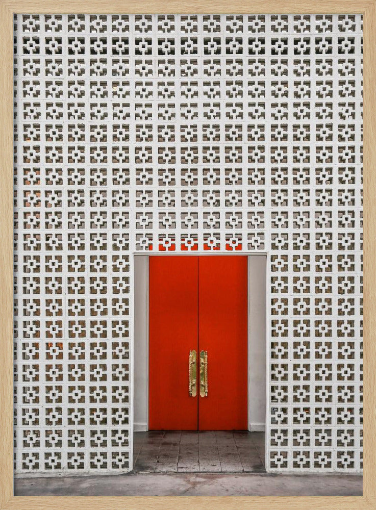 Levendige oranje deur | Poster