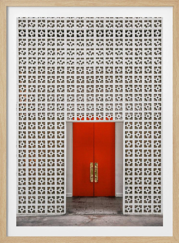 Levendige oranje deur | Poster