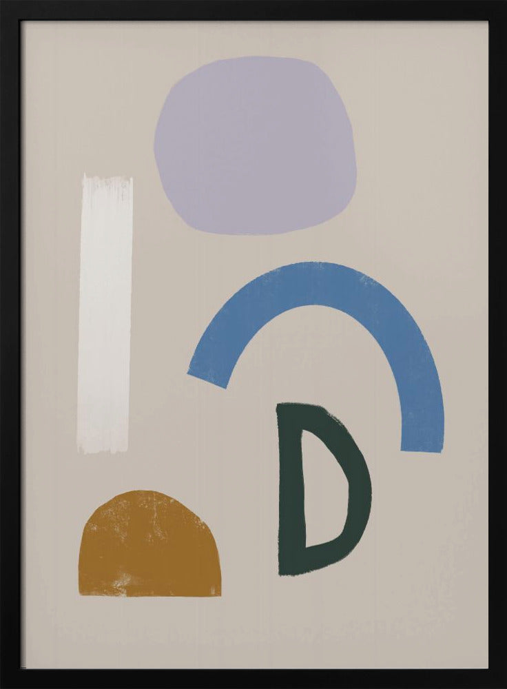 Minimalistische vormen in gedempte kleuren | Poster