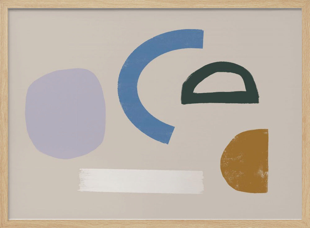 Minimalistische vormen in gedempte kleuren | Poster