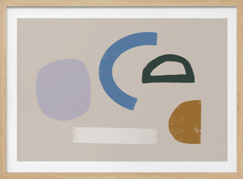 Minimalistische vormen in gedempte kleuren | Poster