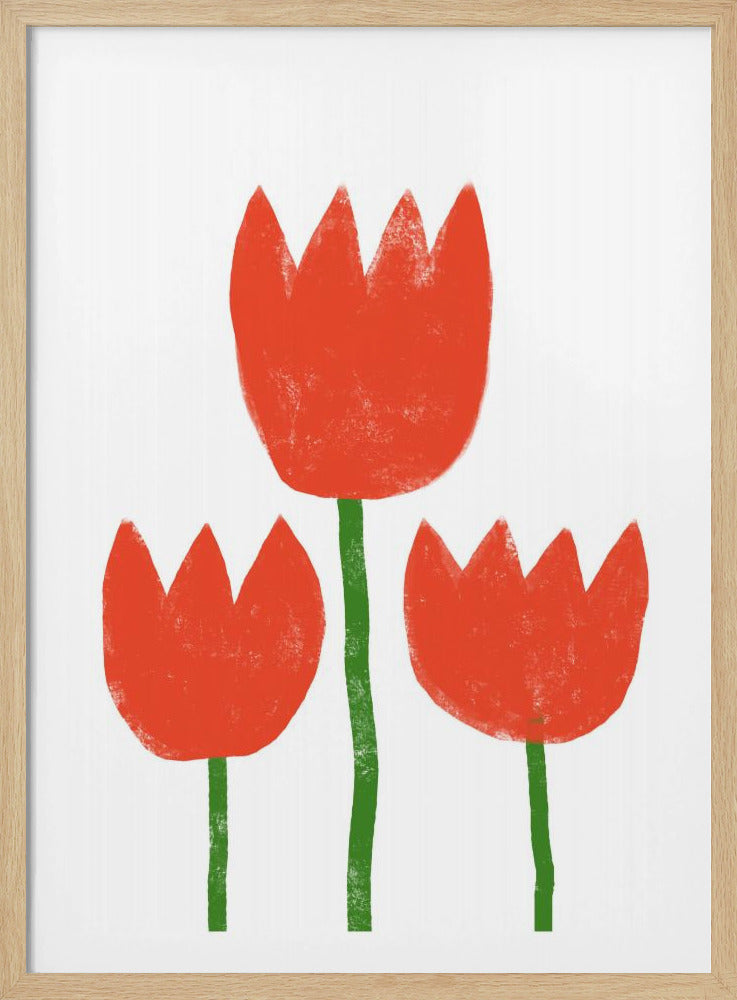 Rode Tulpen Trio | Poster