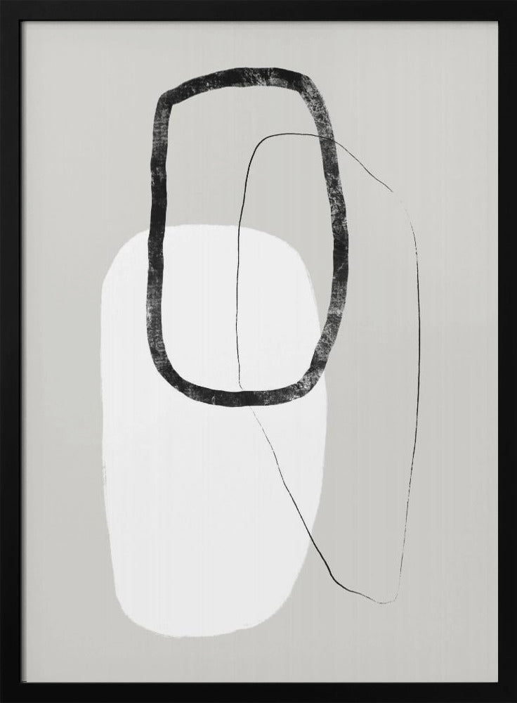 Eenvoudige zwart-witte geometrische vormen | Poster
