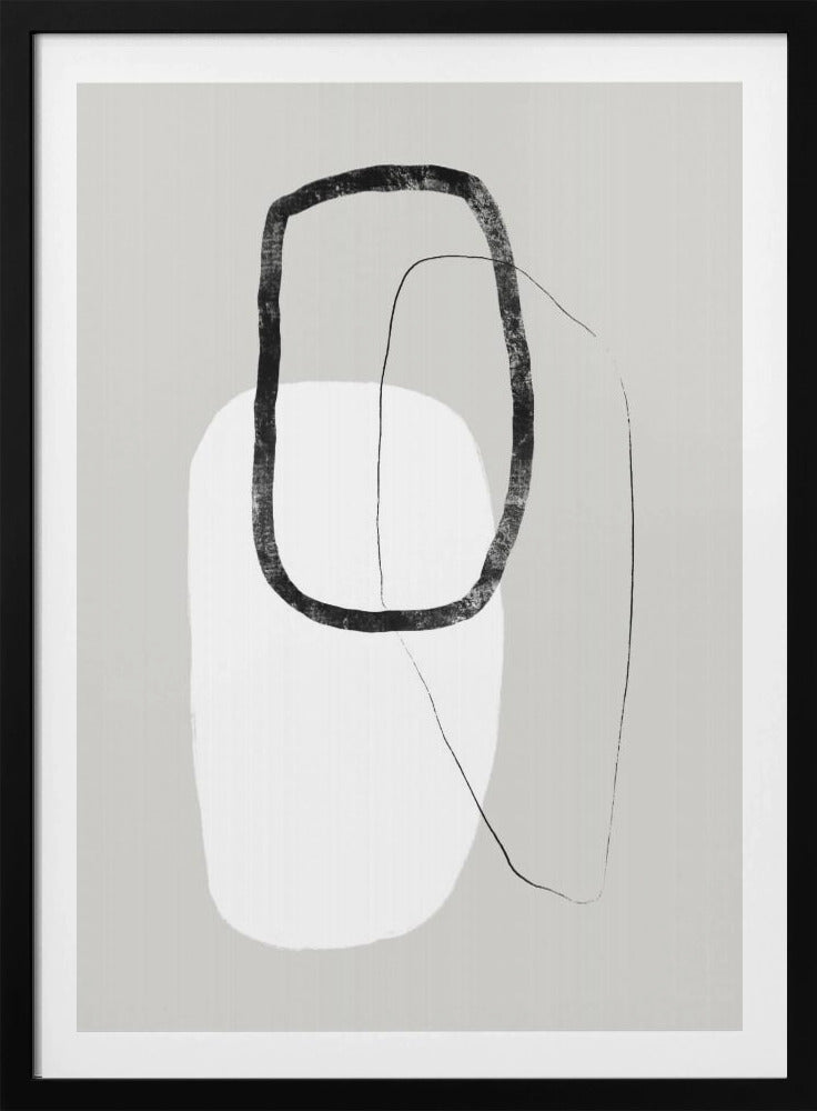 Eenvoudige zwart-witte geometrische vormen | Poster