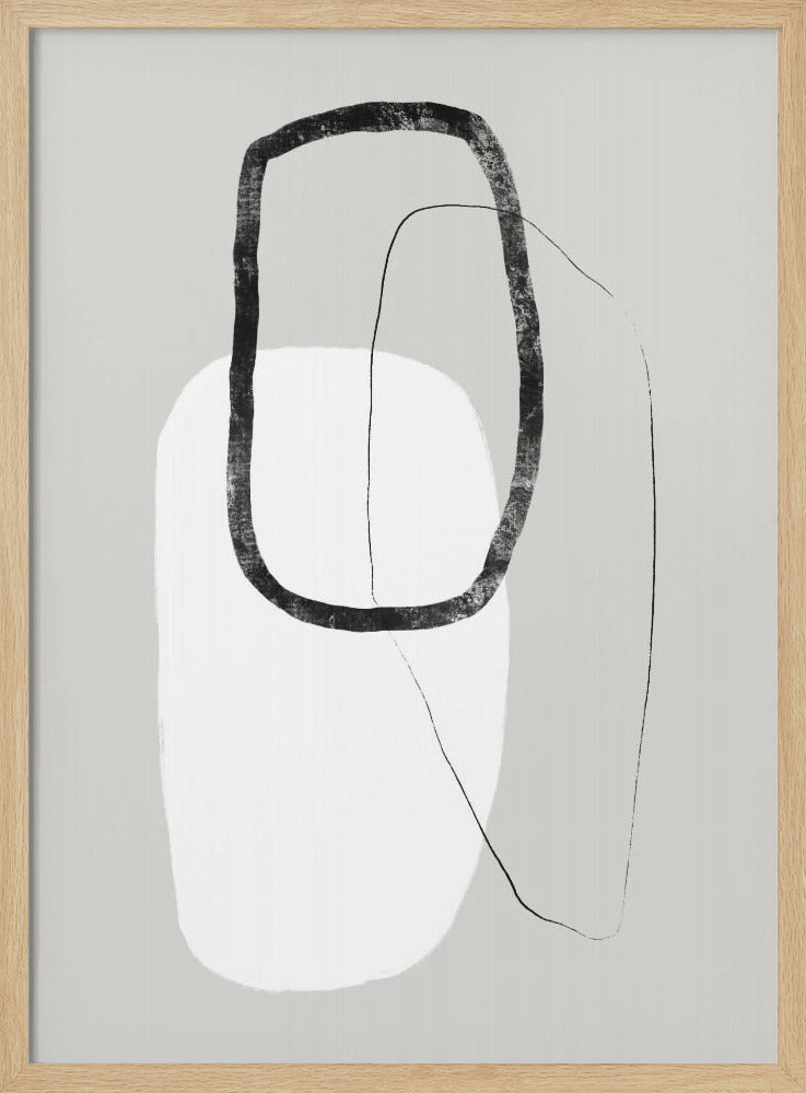 Eenvoudige zwart-witte geometrische vormen | Poster