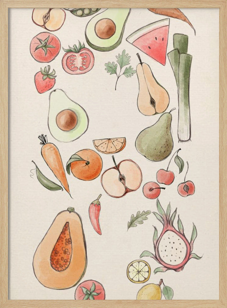 Tropische groente-illustratie | Poster