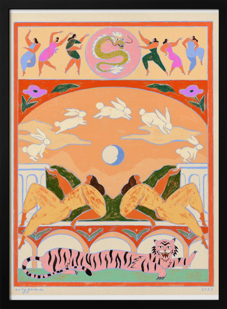 Konijn springt over de maan | Poster