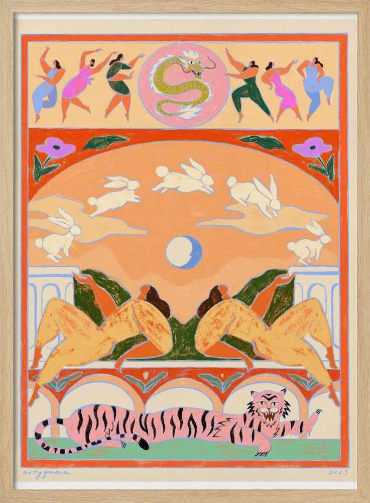 Konijn springt over de maan | Poster