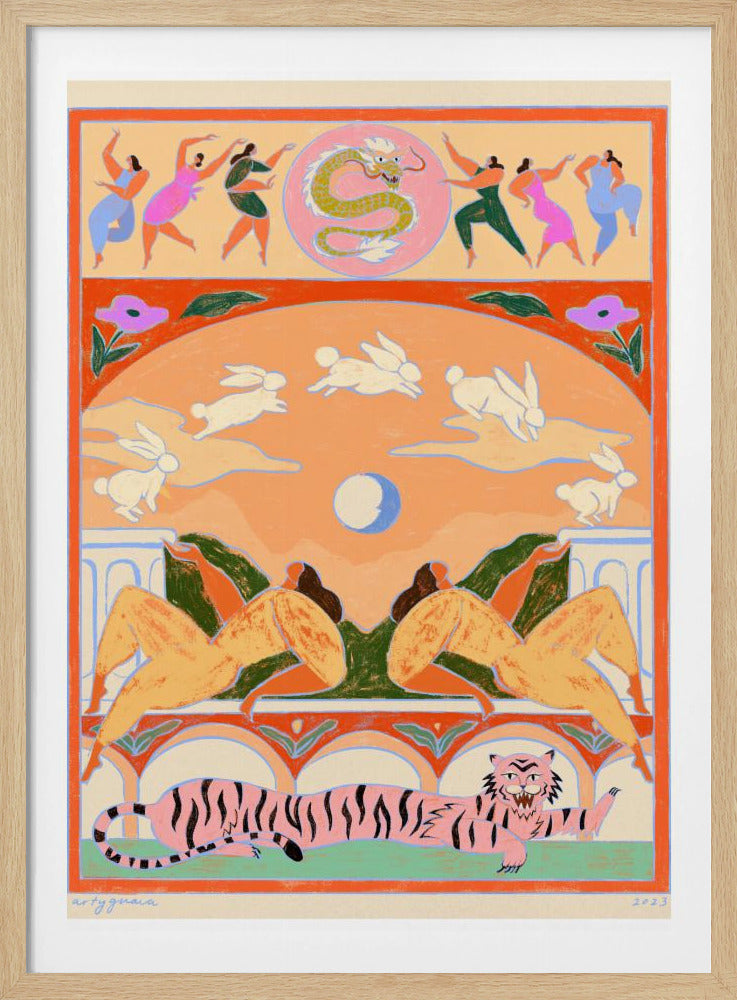 Konijn springt over de maan | Poster