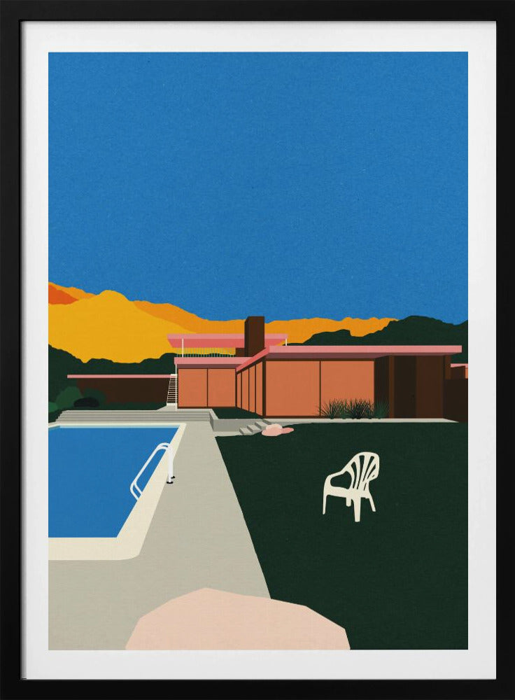 Kaufmann Desert House aan het zwembad | Poster