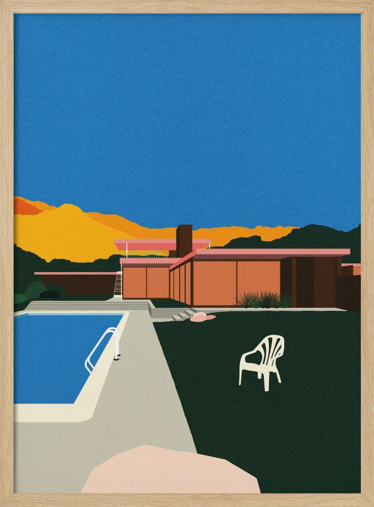 Kaufmann Desert House aan het zwembad | Poster
