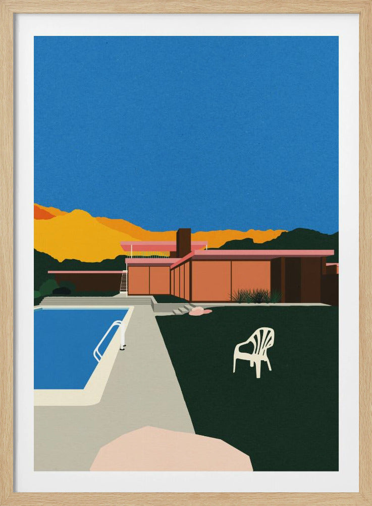 Kaufmann Desert House aan het zwembad | Poster