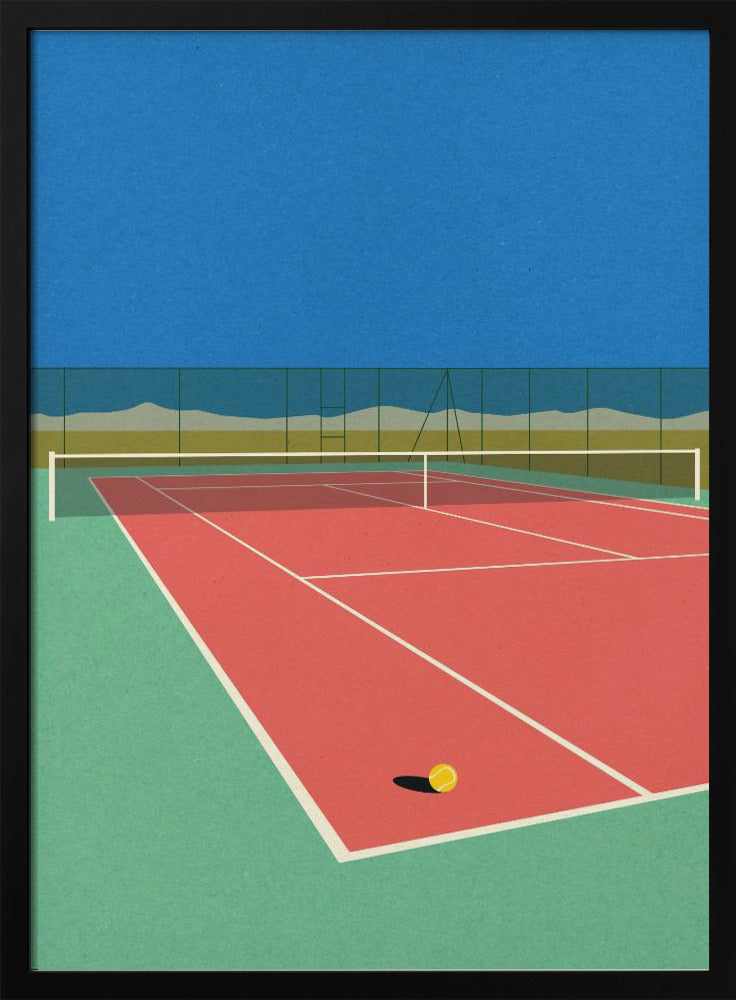 Tennisbaan in de woestijn | Poster