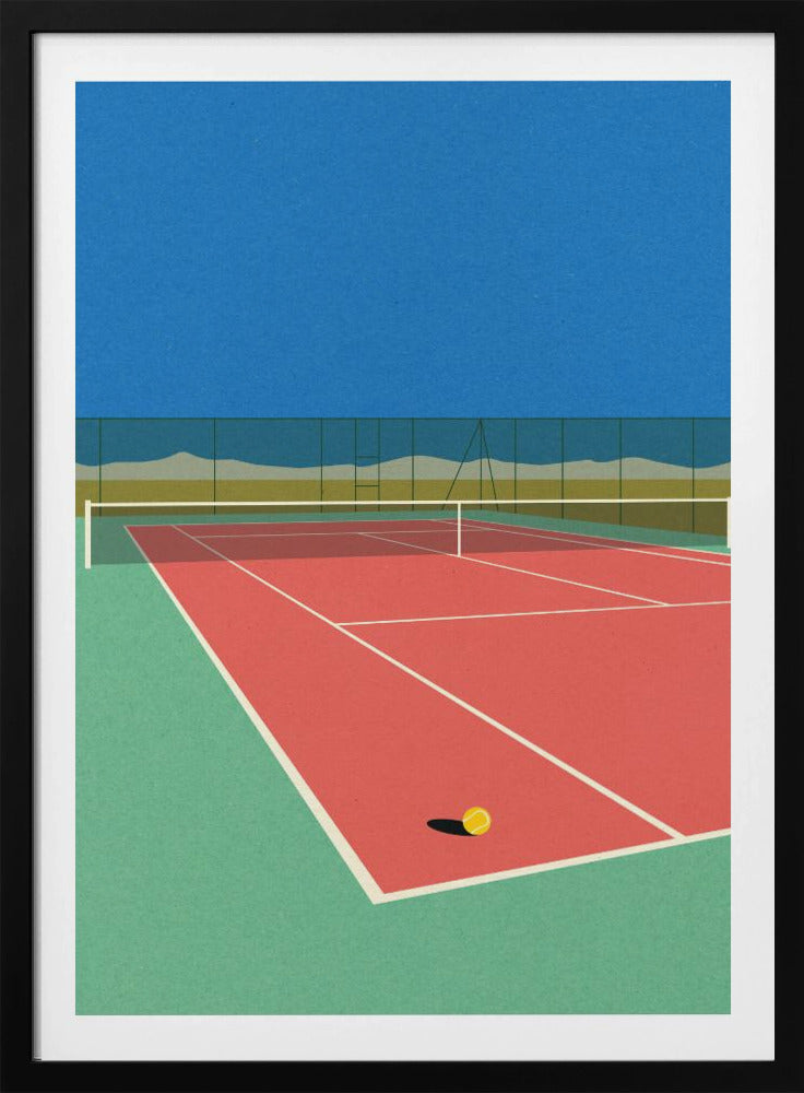 Tennisbaan in de woestijn | Poster