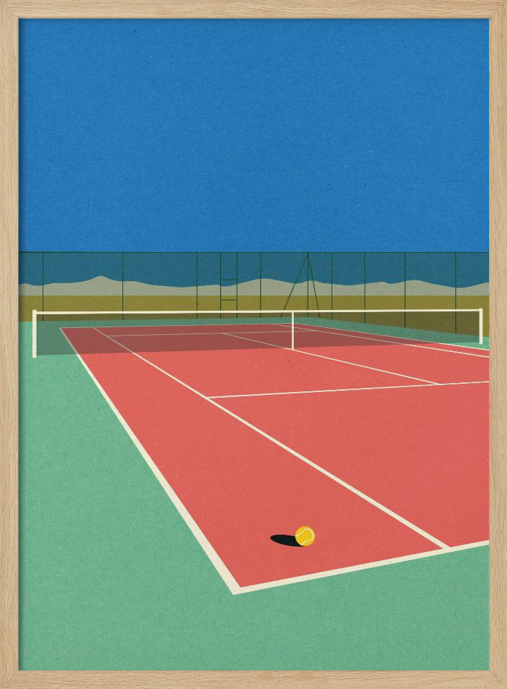 Tennisbaan in de woestijn | Poster