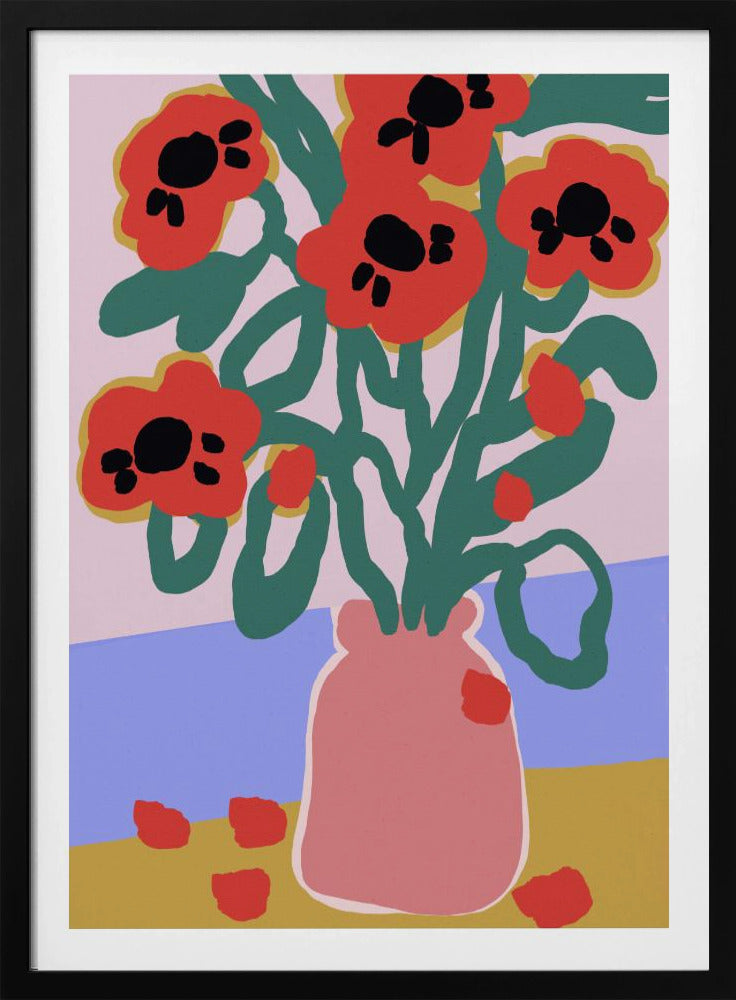 Vaas met opvallende bloemen | Poster