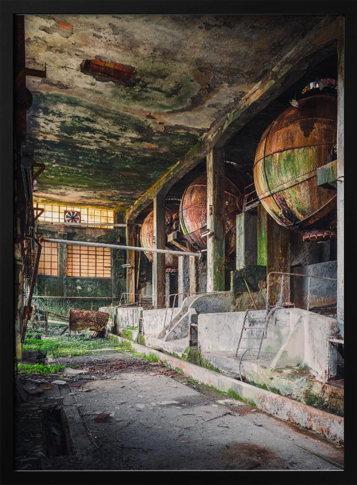 Roestige industriële ballen | Poster