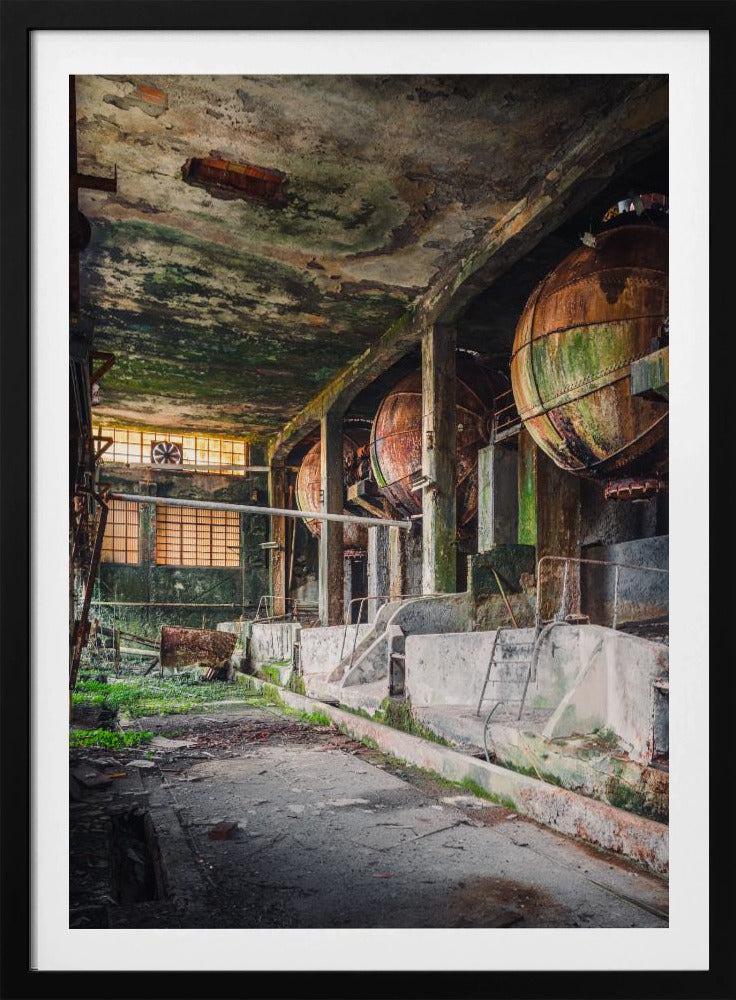 Roestige industriële ballen | Poster