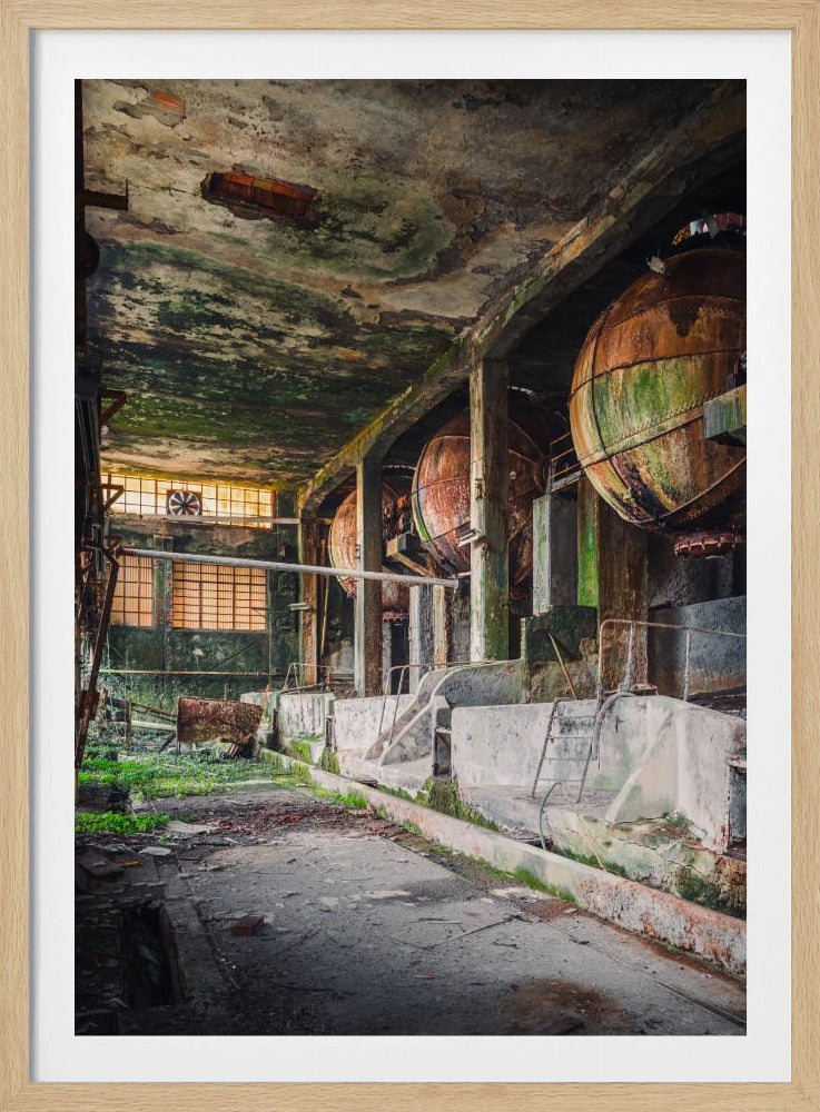 Roestige industriële ballen | Poster