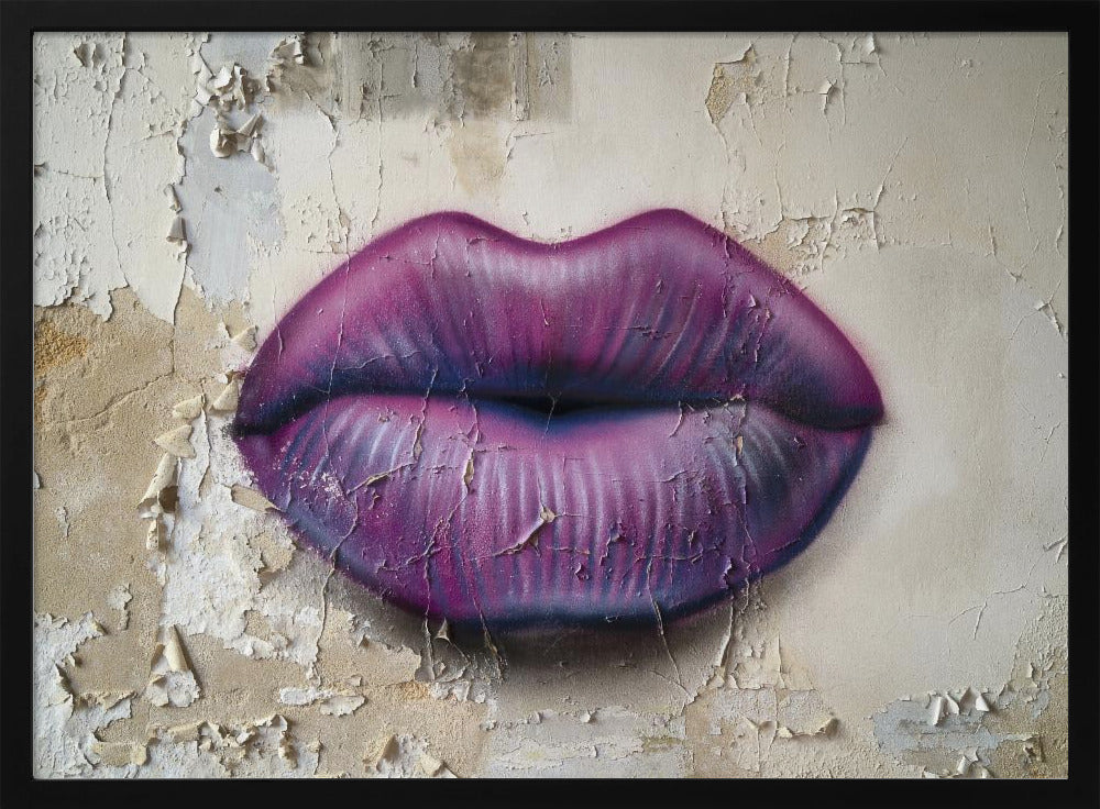 Lippen op de muur | Poster