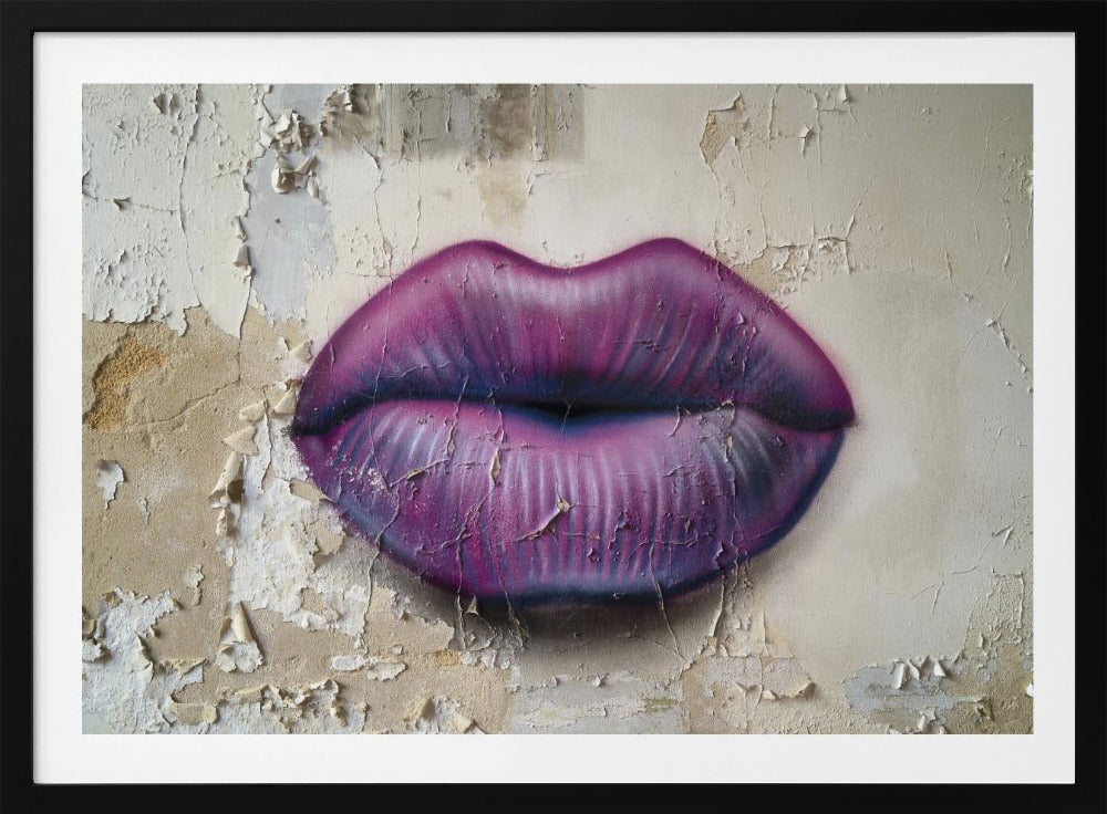 Lippen op de muur | Poster