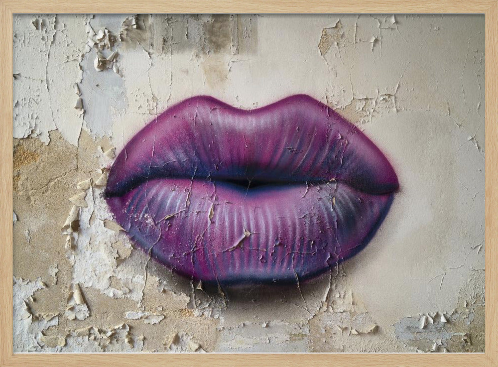Lippen op de muur | Poster