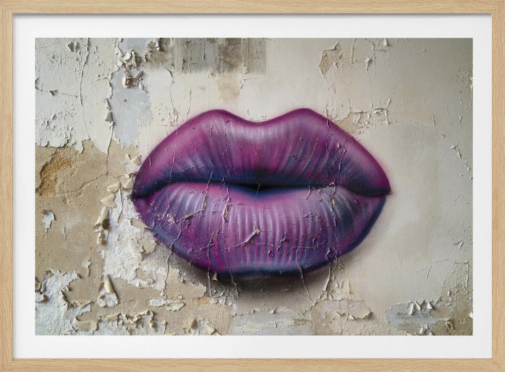 Lippen op de muur | Poster