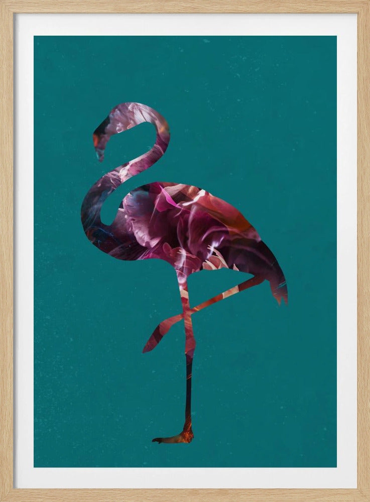 Flamingo Roze en Groen | Poster