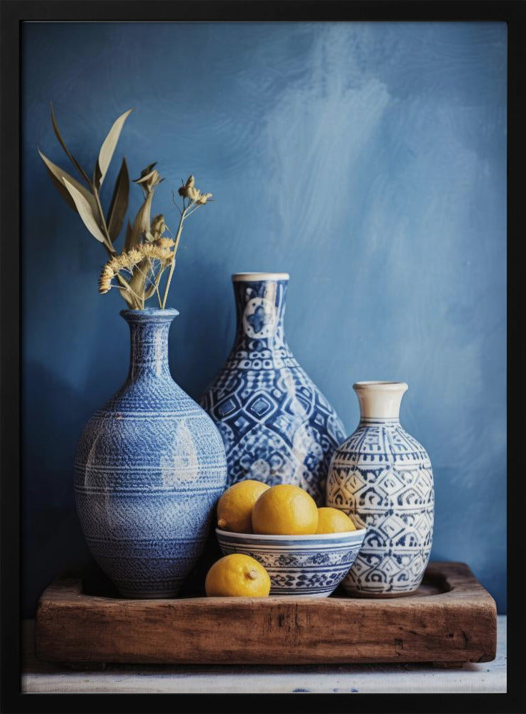 Stilleven met blauwe harmonie | Poster
