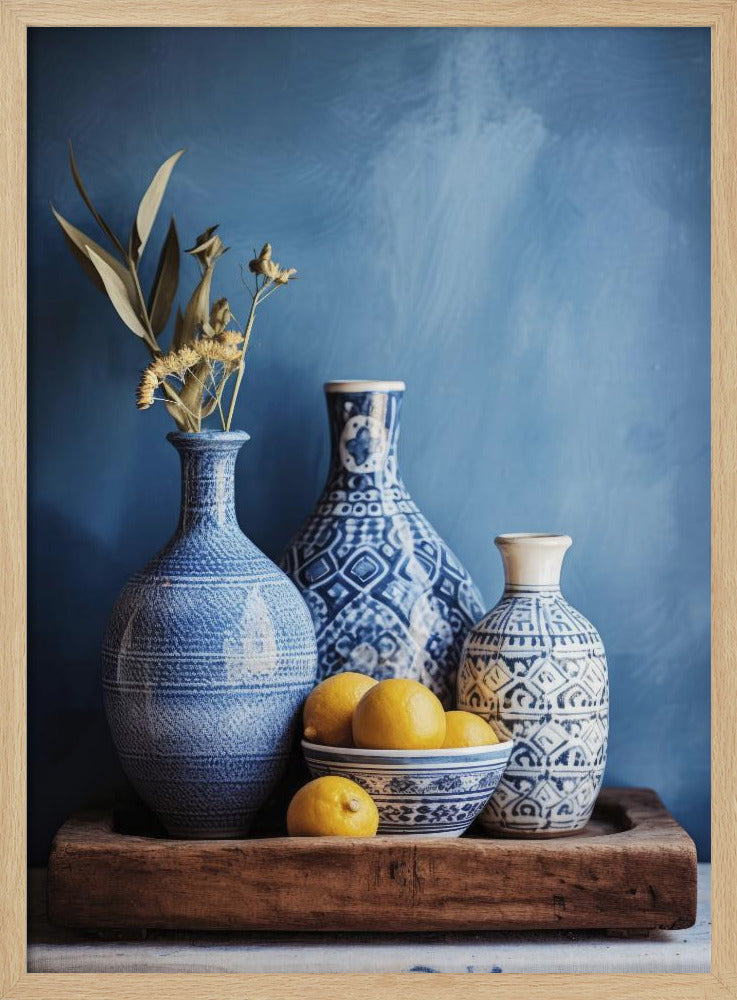 Stilleven met blauwe harmonie | Poster