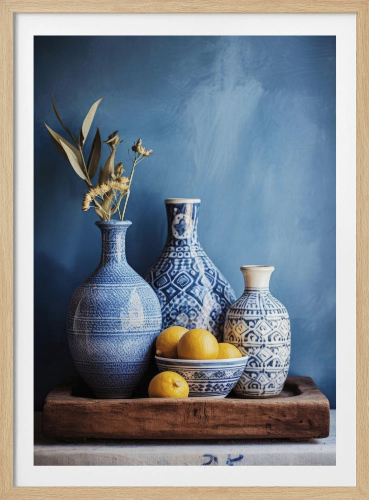 Stilleven met blauwe harmonie | Poster