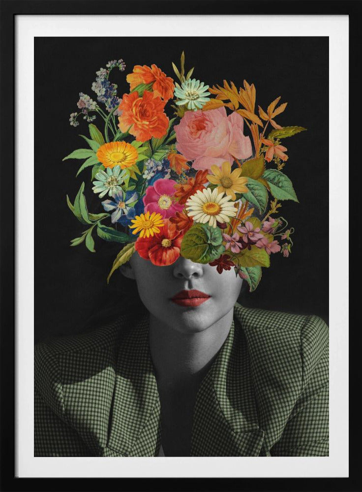 Groen Vintage Boeket | Poster
