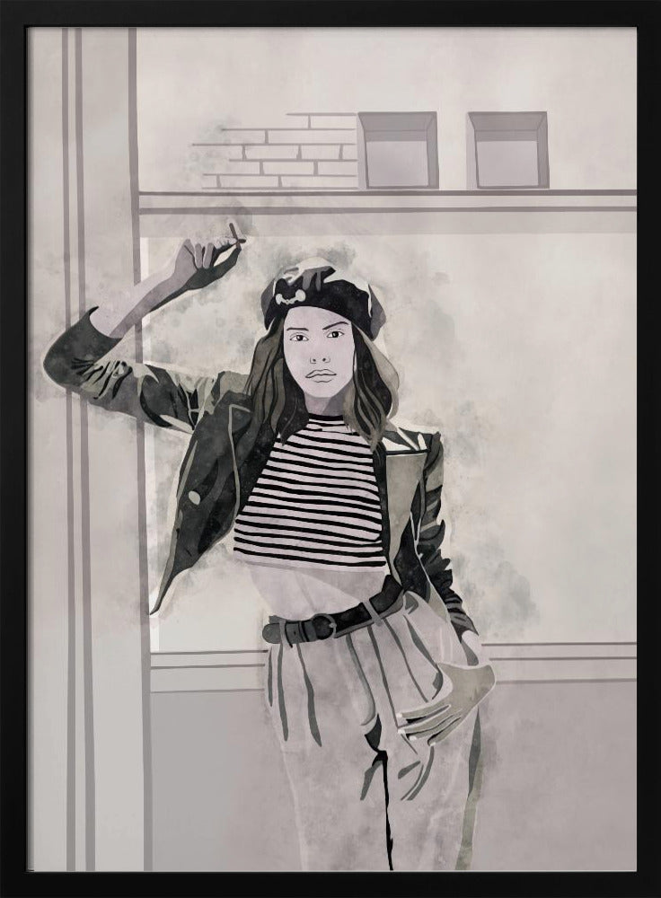 Rokende vrouw 4x5 print door Bohonewart | Poster