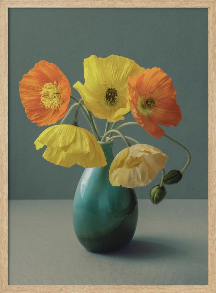 Stilleven met IJslandse klaprozen | Poster