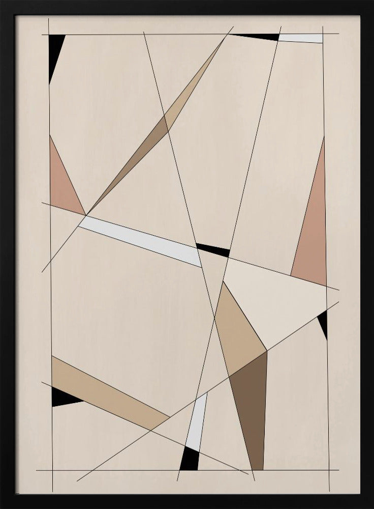 Geometrische beige kunst | Poster