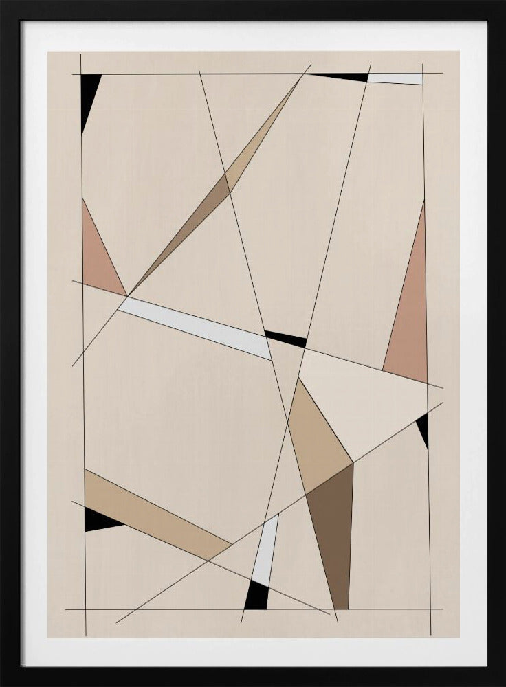 Geometrische beige kunst | Poster