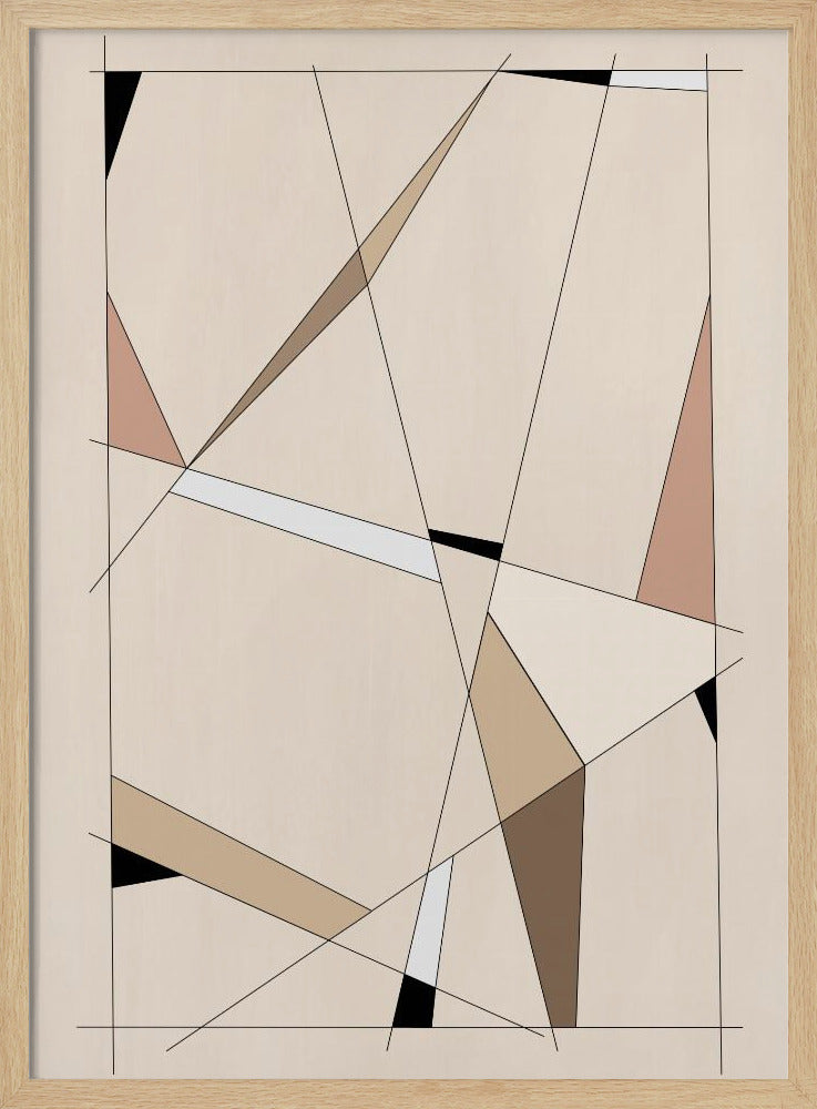 Geometrische beige kunst | Poster