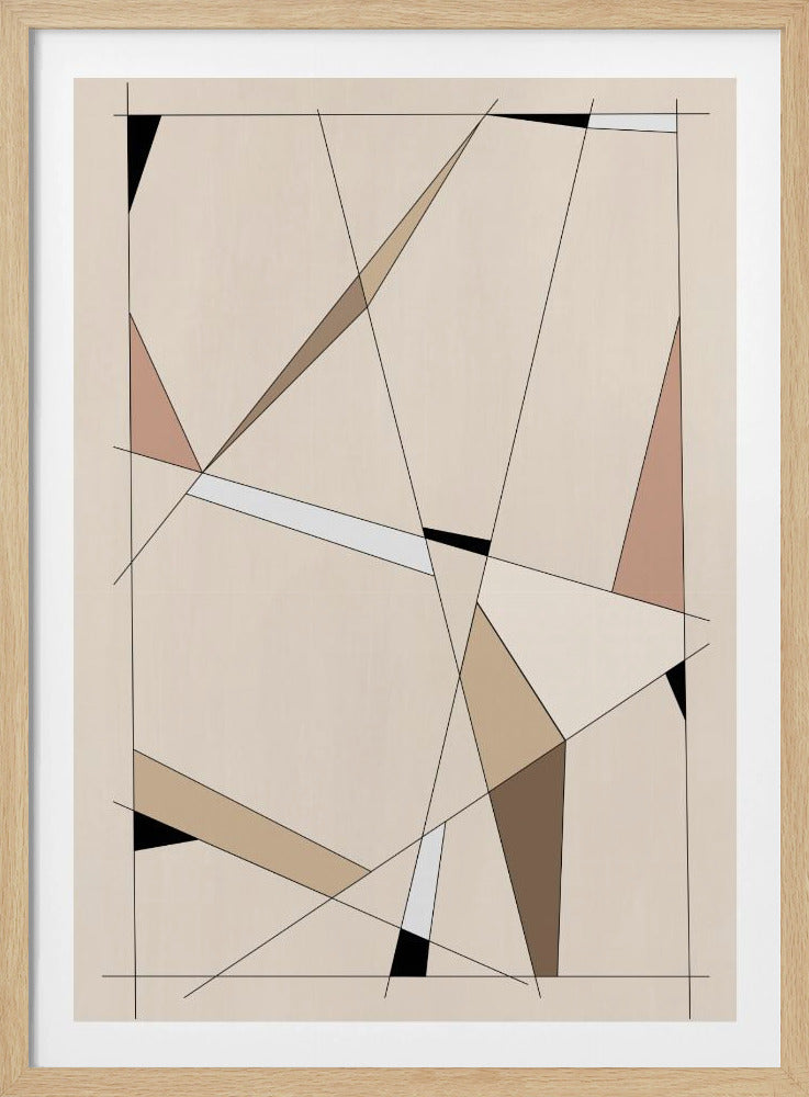 Geometrische beige kunst | Poster
