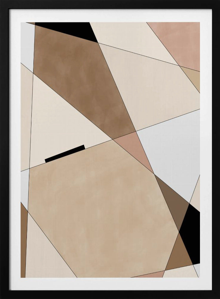 Geometrische beige kunst | Poster