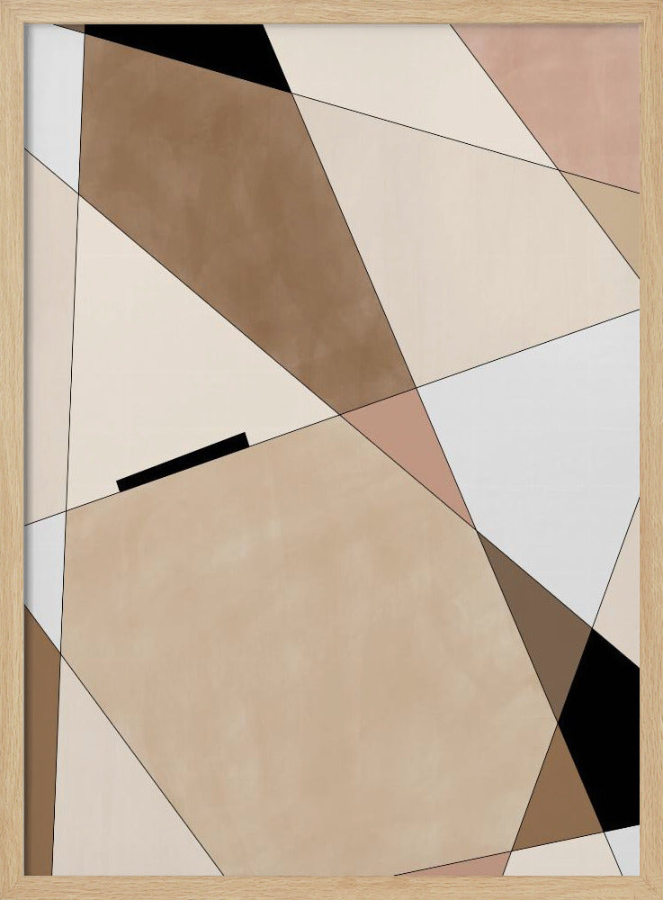 Geometrische beige kunst | Poster