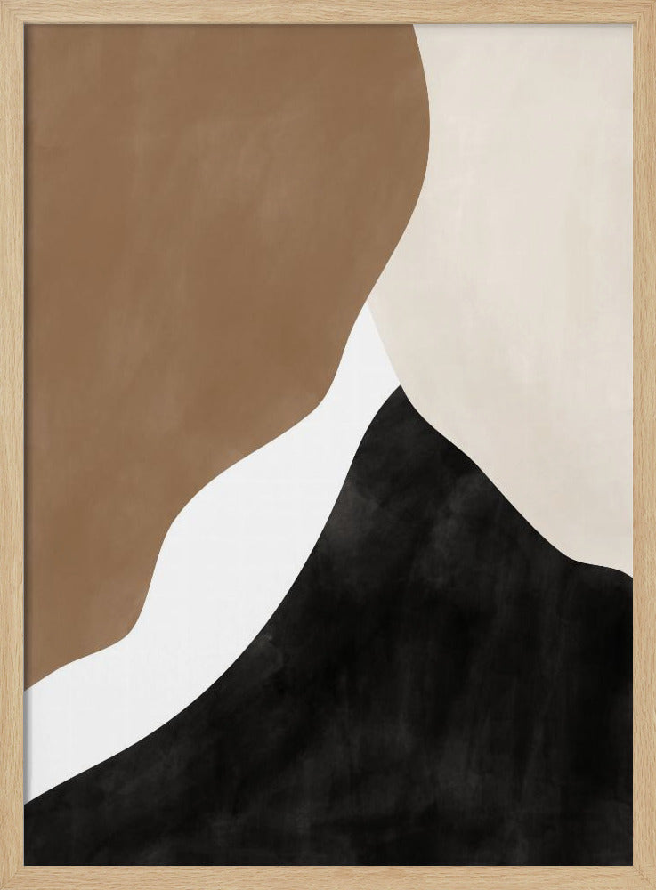 Abstracte beige en bruine kunst | Poster