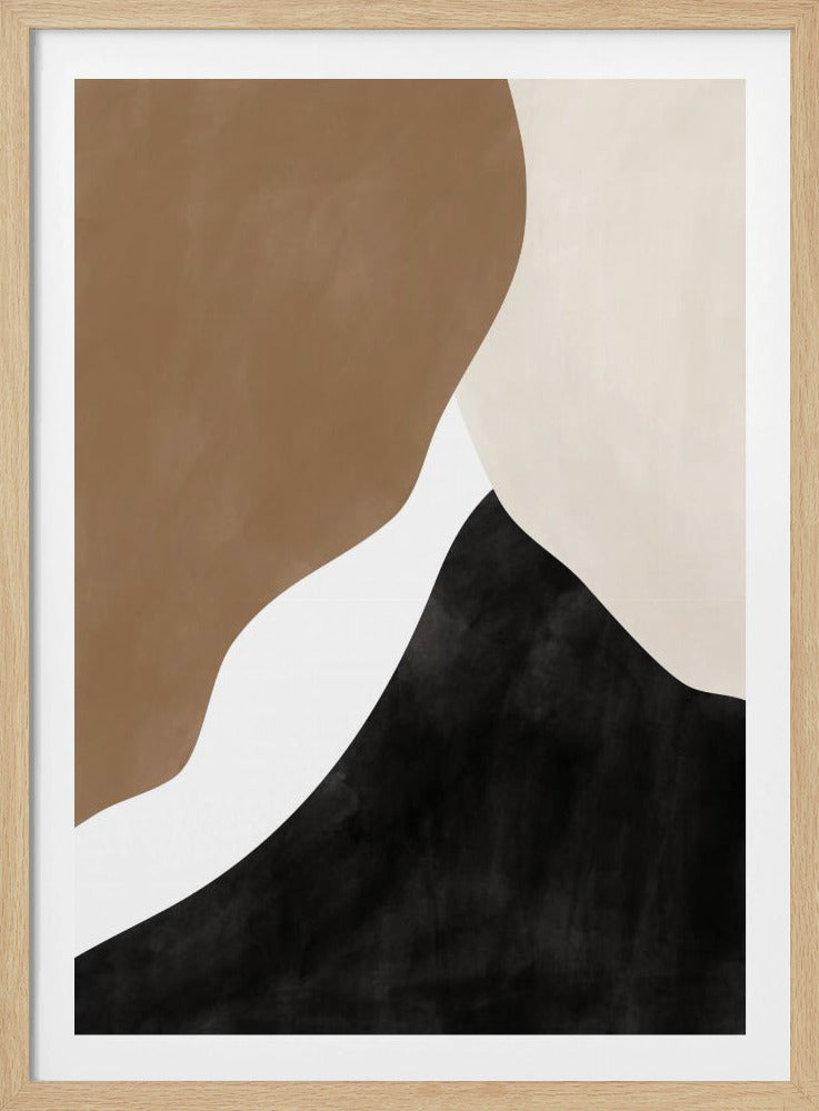 Abstracte beige en bruine kunst | Poster