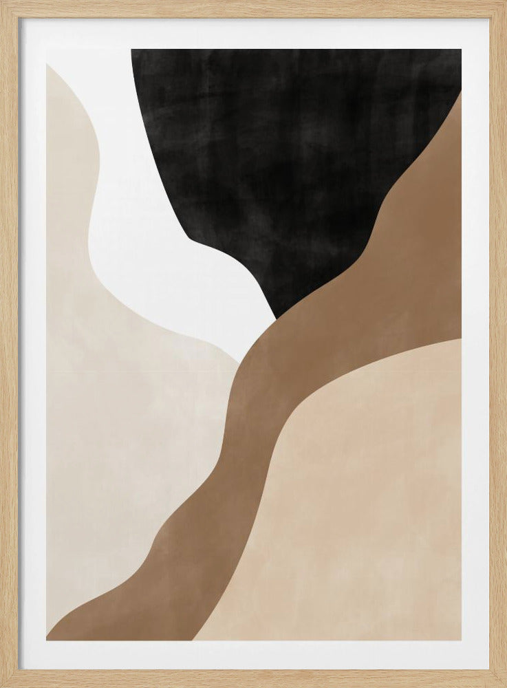 Abstracte beige en bruine kunst | Poster