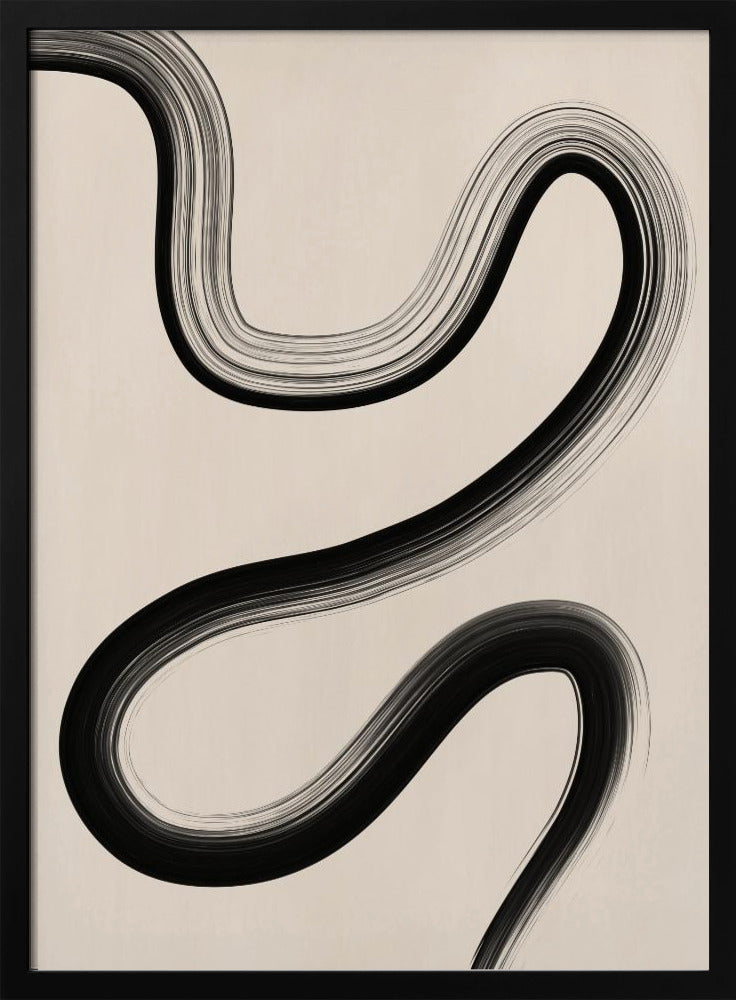 Zwarte penseelstreekkunst | Poster