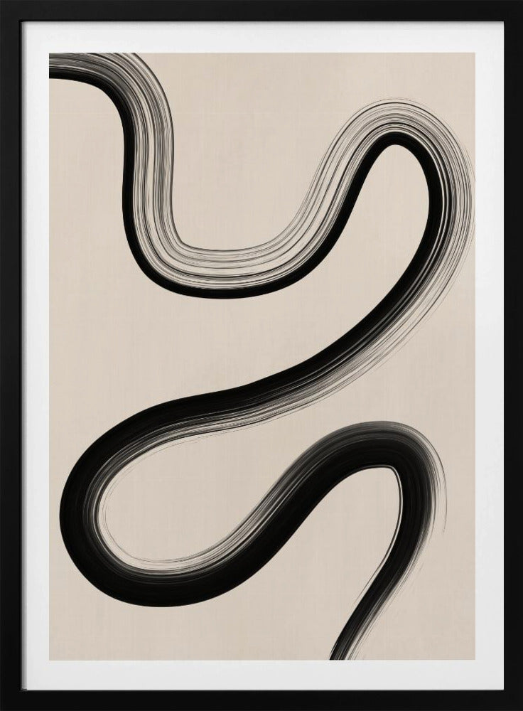 Zwarte penseelstreekkunst | Poster