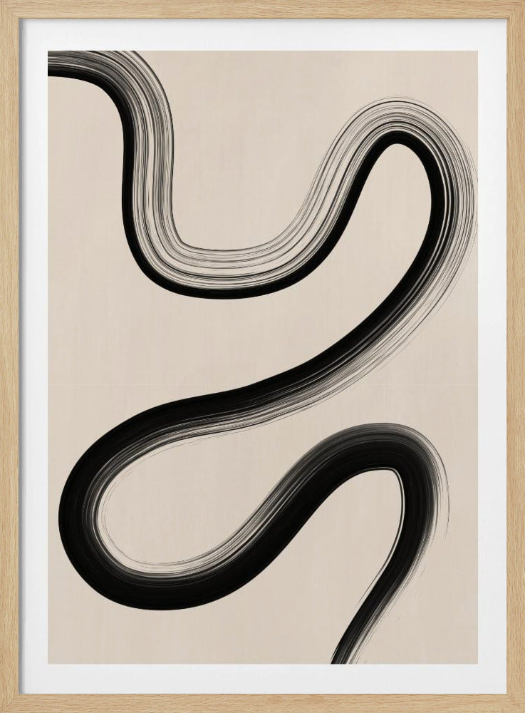 Zwarte penseelstreekkunst | Poster