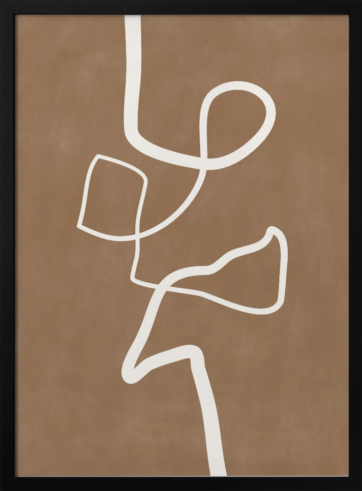 Witte enkele lijnkunstwerk | Poster