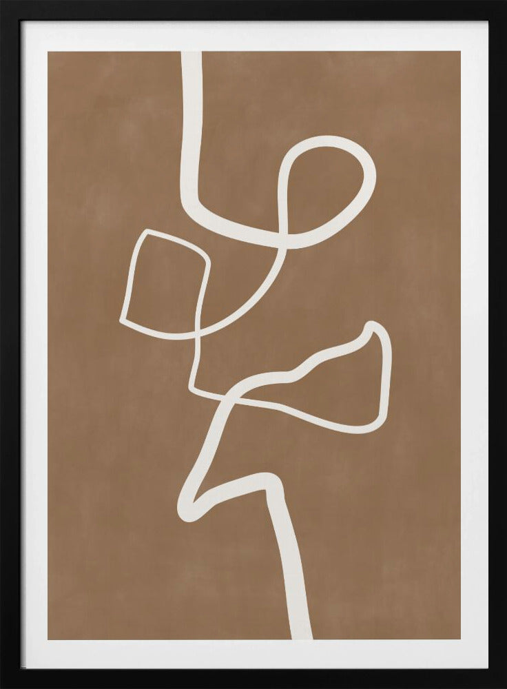 Witte enkele lijnkunstwerk | Poster