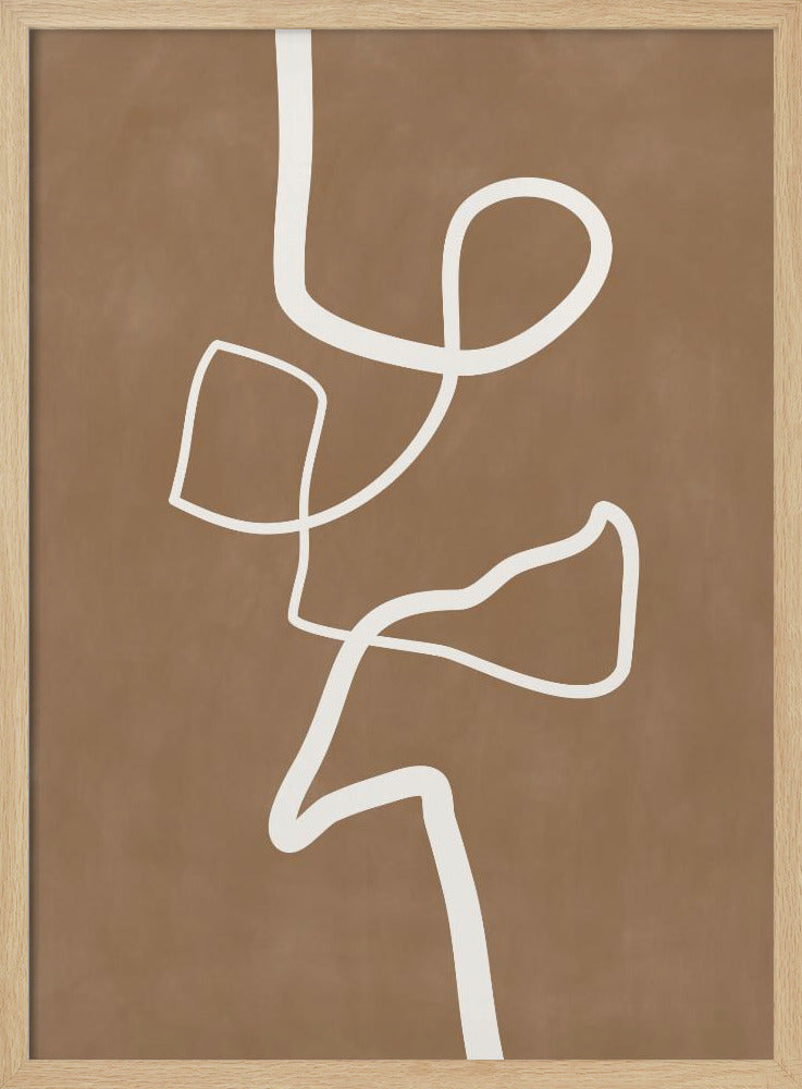Witte enkele lijnkunstwerk | Poster