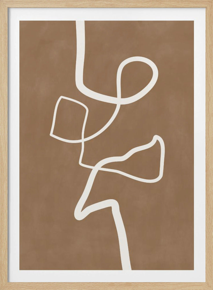 Witte enkele lijnkunstwerk | Poster